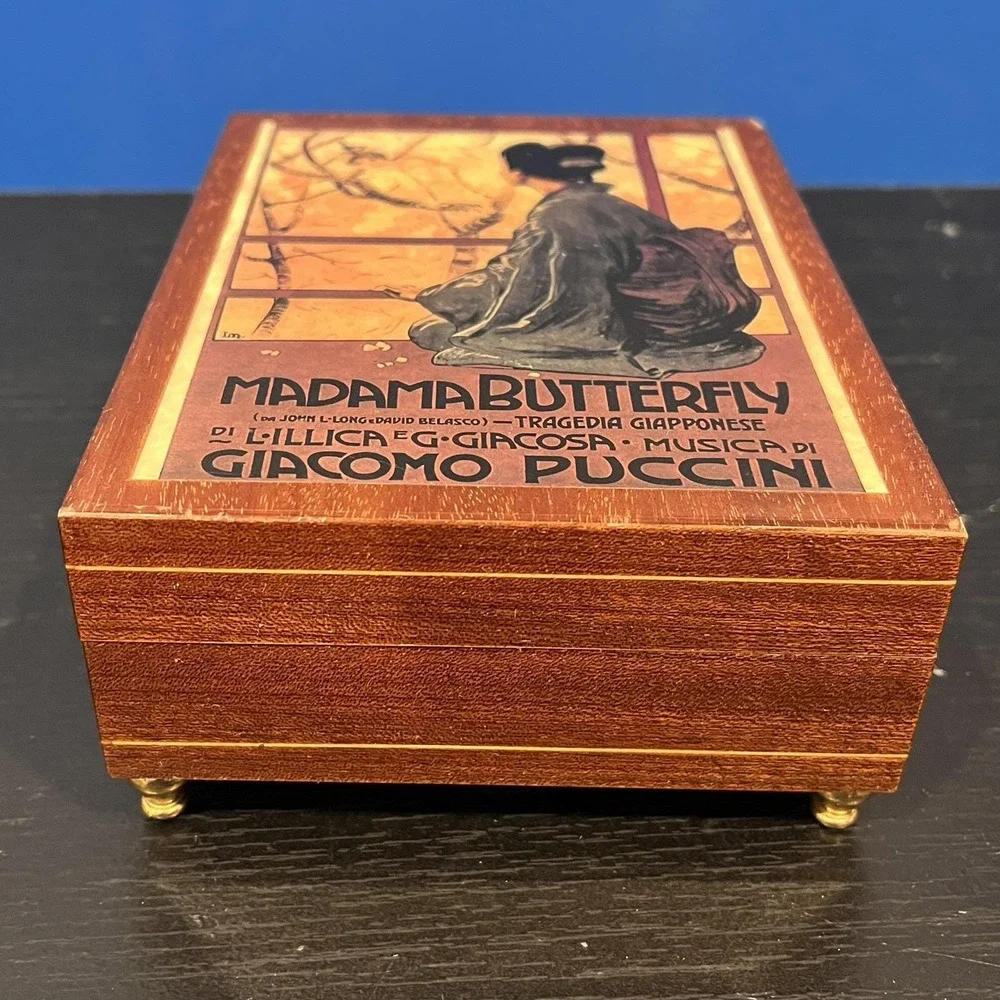 Reuge Music Box Swiss Movement Madam Butterfly Puccini Made In Italy Tested